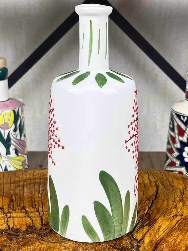 زجاجة زيت زيتون من خزف إزنيق مصنوعة يدوياً بنقشة شجرة الحياة 550 مل - 2